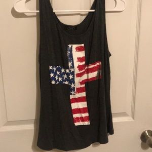 American flag/cross tank